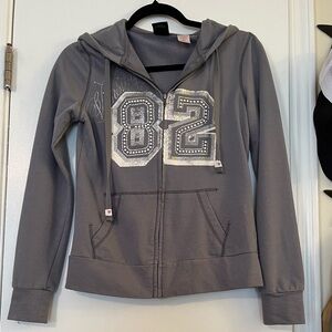 Grey zip up hoodie